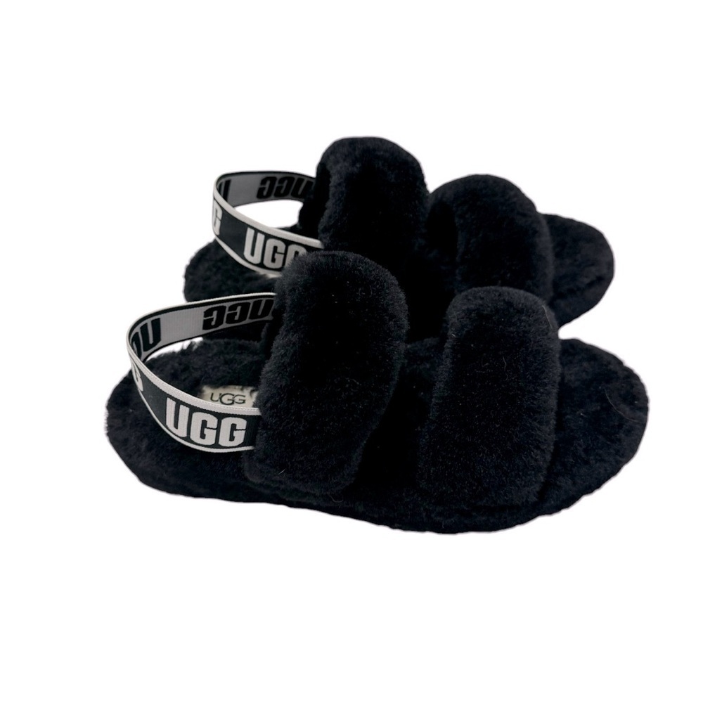 Black Ugg two strap slippers‎ Sz 8